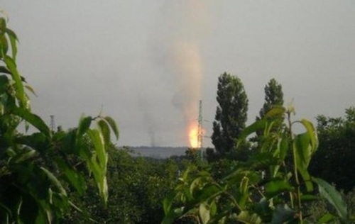Под Донецком загорелся газопровод