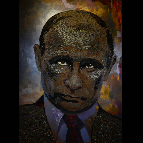 Украинская художница создала портрет Путина из гильз, собранных на Донбассе 