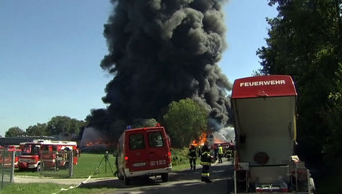 В Австрии произошел пожар на заводе по переработке пластика