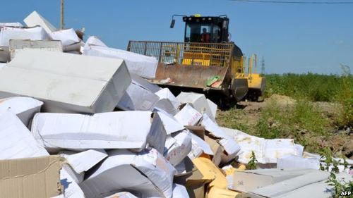 У Росії Федеральна служба відрапортувала про знищення 348 тонн «підсанкційних» продуктів