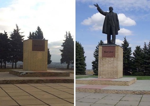 В Купянске снесли  памятник Ленину