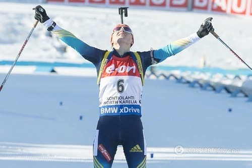 Женская эстафета по биатлону - Сборная Украины первая!