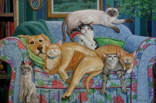 10 художников, чьи сердца похищены котиками