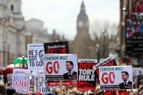 Митинг в центре Лондона: англичане требуют отставки Кэмерона