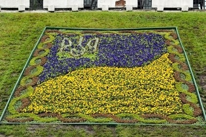 В Харькове появился флаг Украины из цветов