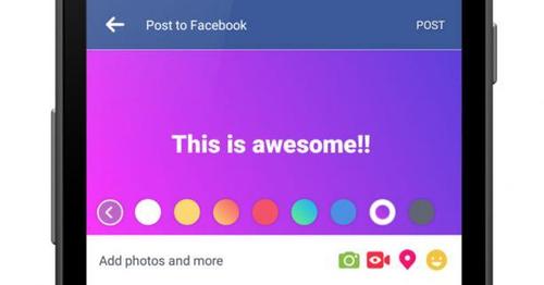 В Facebook теперь можно выбирать цветной фон для текстовых постов 