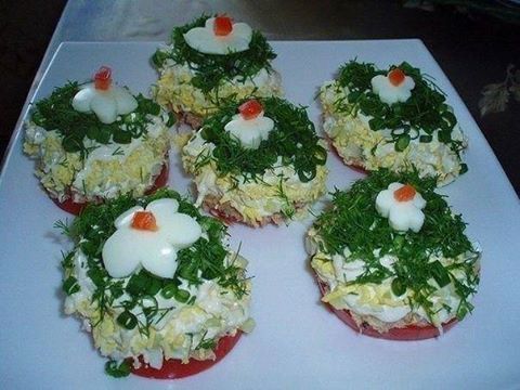 Рецепты на Новый Год «Закуска из тунца и помидора»