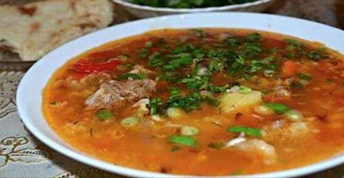 Узбекский суп с говядиной
