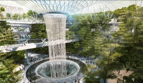 В аэропорту Сингапура появится гигантский водопад