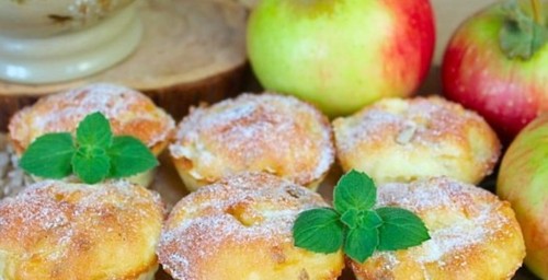 Творожные кексы с яблоками и семечками