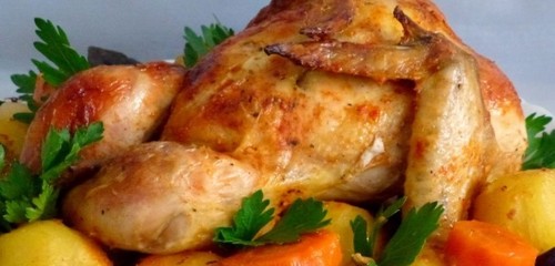 Мамины секреты "Курица с овощами в духовке"