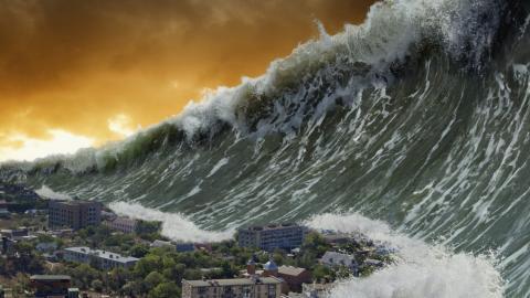 Зафиксировано гигантское цунами высотой 100 метров