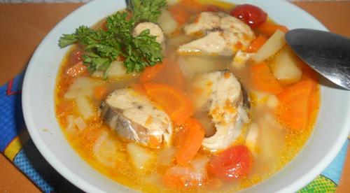 Мамины секреты "Овощной суп с рыбой"