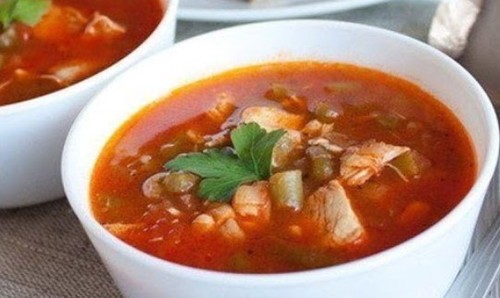 Мамины секреты "Томатный суп с курицей и зеленой фасолью"