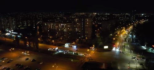 Харьков с высоты. Героев Труда ночью. Ноябрь 2021