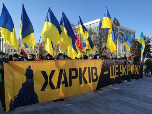 У Харкові пройшов Марш єдності, який організували після заяв по можливий захват міста та вторгнення РФ