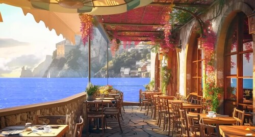 Santorini Cafe Space with Bossa Nova 