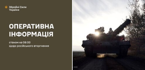 Оперативна інформація станом на 08.00 19.11.2024 щодо російського вторгнення