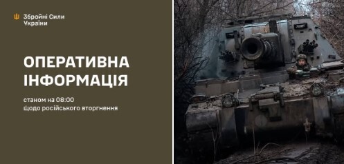 Оперативна інформація станом на 08.00 08.01.2025 щодо російського вторгнення