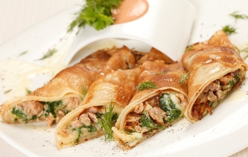 Бабусині страви: "Млинці з куркою і грибами"