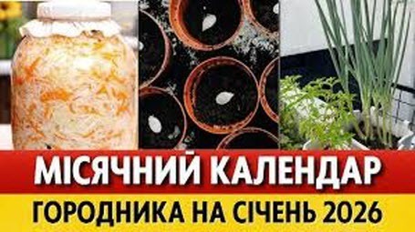 Місячний календар садівника-городника на січень 2026