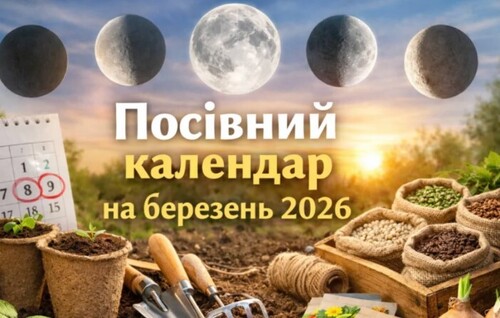 Місячний календар городника та садівника березень 2026 рік