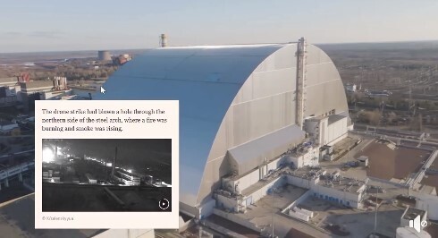 Як рашисти одним шахедом роздовбали укриття над Чорнобильською АЕС