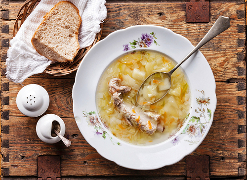 Маміни секрети " Щі з квашеної капусти зі свинячими реберцями"