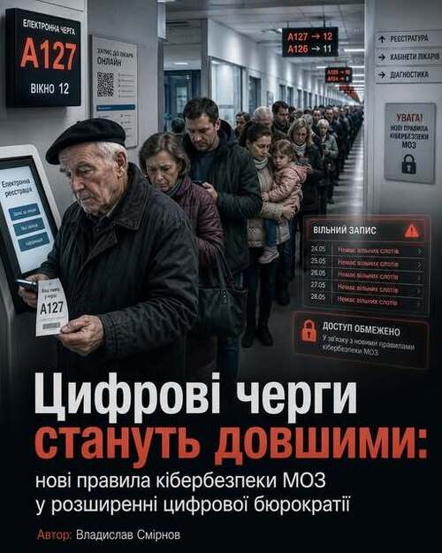 "Цифрові черги стануть довшими: нові правила кібербезпеки МОЗ у розширенні цифрової бюрократії" - Владислав Смірнов