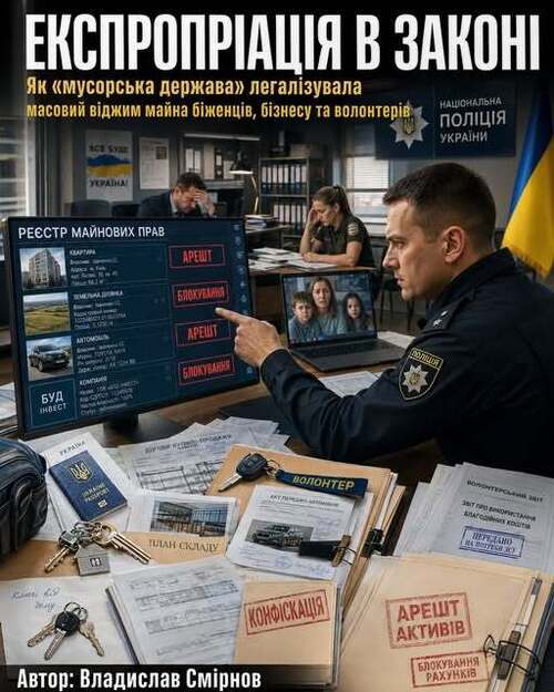 "ЕКСПРОПРІАЦІЯ В ЗАКОНІ: МАСОВИЙ ВІДЖИМ МАЙНА БІЖЕНЦІВ, БІЗНЕСУ ТА ВОЛОНТЕРІВ" - Владислав Смірнов