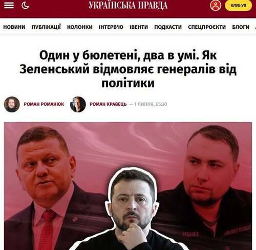 "Один у бюлетені, два в умі. Як Зеленський відмовляє генералів від політики" - Юрій Ніколов
