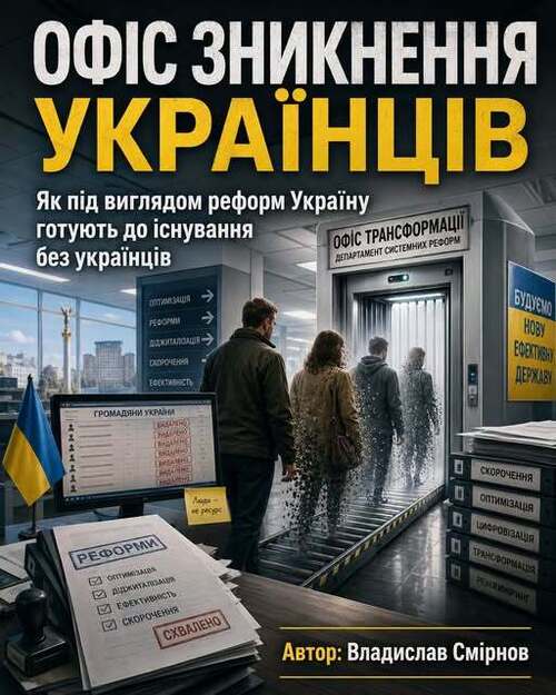 "ОФІС ЗНИКНЕННЯ УКРАЇНЦІВ: Як під виглядом реформ Україну готують до існування без українців" - Владислав Смірнов