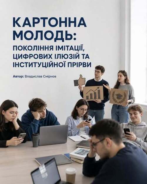"КАРТОННА МОЛОДЬ: ПОКОЛІННЯ ІМІТАЦІЇ, ЦИФРОВИХ ІЛЮЗІЙ ТА ІНСТИТУЦІЙНОЇ ПРІРВИ" - Владислав Смірнов