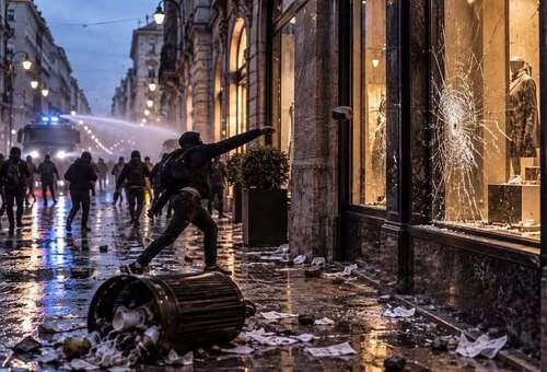 Во Франции погромлено 3000 ( три тысячи) магазинов