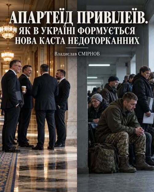 "АПАРТЕЇД ПРИВІЛЕЇВ. ЯК В УКРАЇНІ ФОРМУЄТЬСЯ НОВА КАСТА НЕДОТОРКАННИХ" - Владислав Смірнов